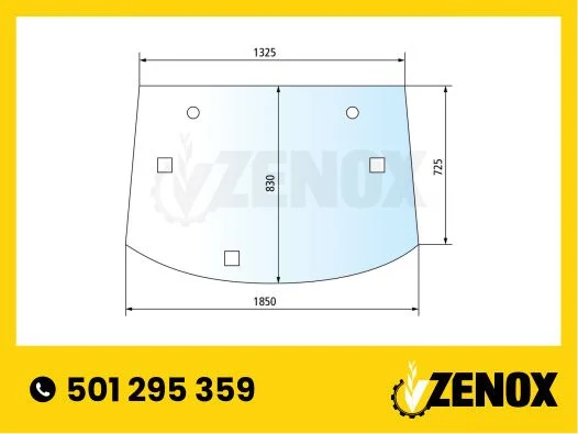 Szyba John Deere - tylna A AL212195 AL209501 - 65012075 - GRANIT