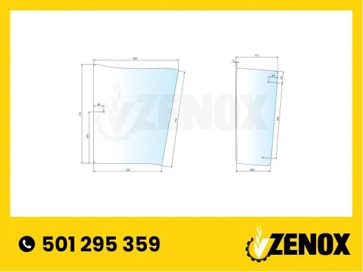 Szyba JOHN DEERE 6100D 6110D 6115D 61 narożnikowa SU33101 R201574 ...